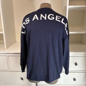Spirit Jersey Los Angeles Navy Blue Knit Oversized Crew Neck Sweater Mens Medium